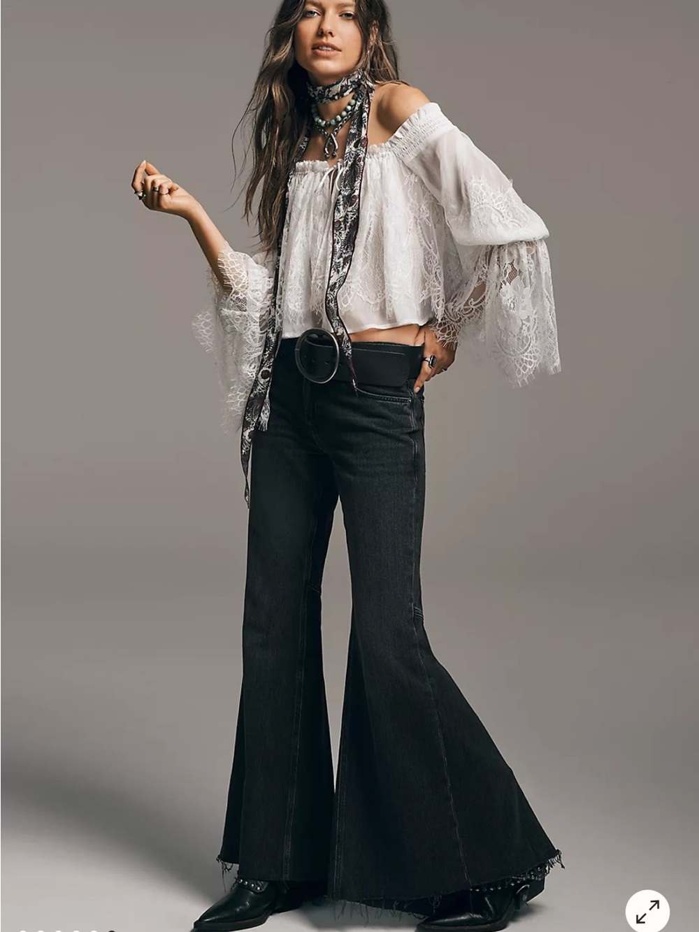 Free People We The Free Black Emre Low Rise Flare Jeans, Size 27, NWT